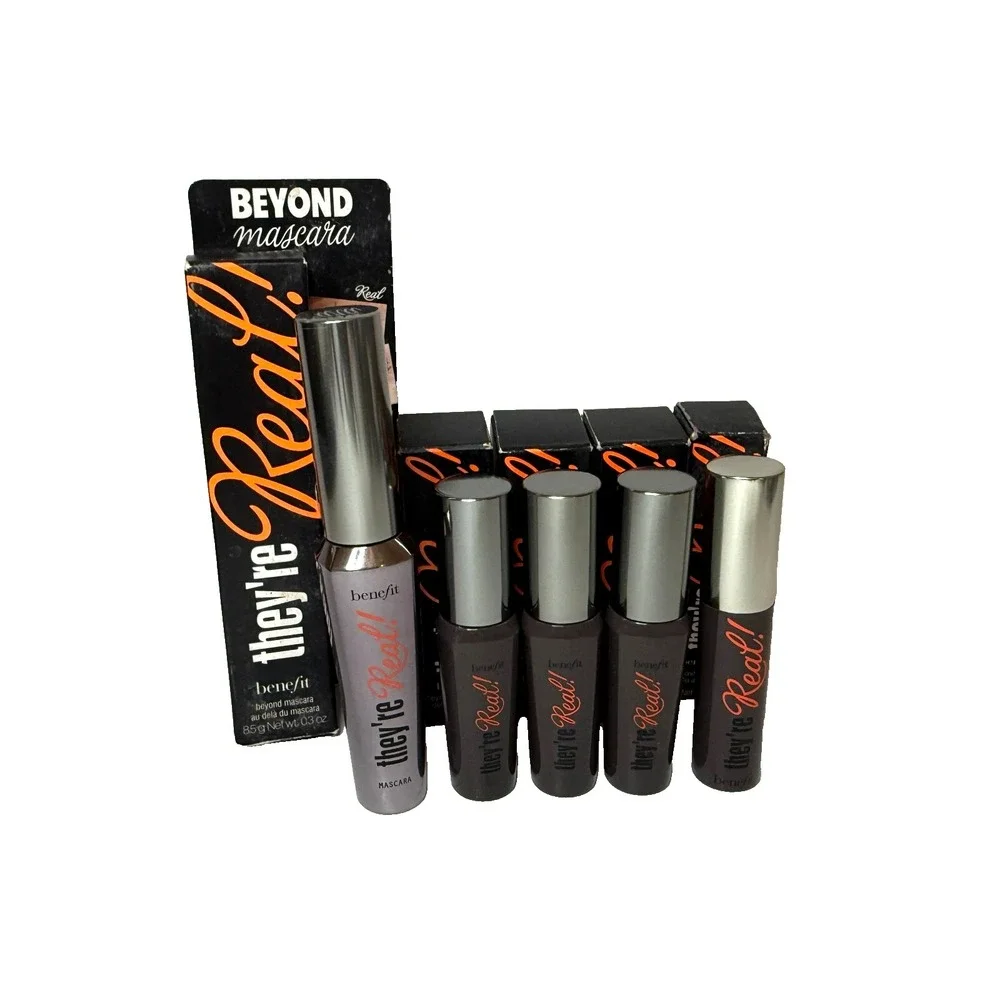 LOT of 5 Benefit They're Real! Beyond Mascara Full Size+Travel Black Long Lashes